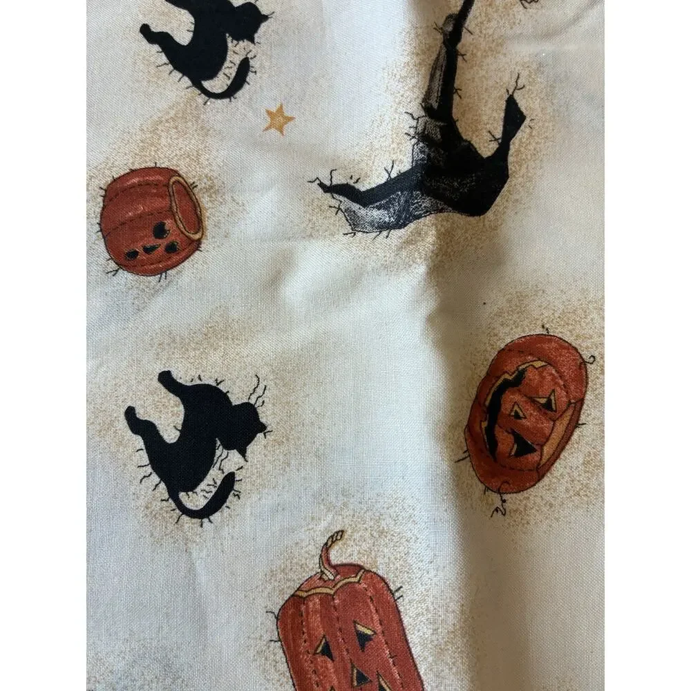 Daisy Kingdom Broomzelda witch Pumpkin Cat fabric cotton 72”x45” Halloween 1996